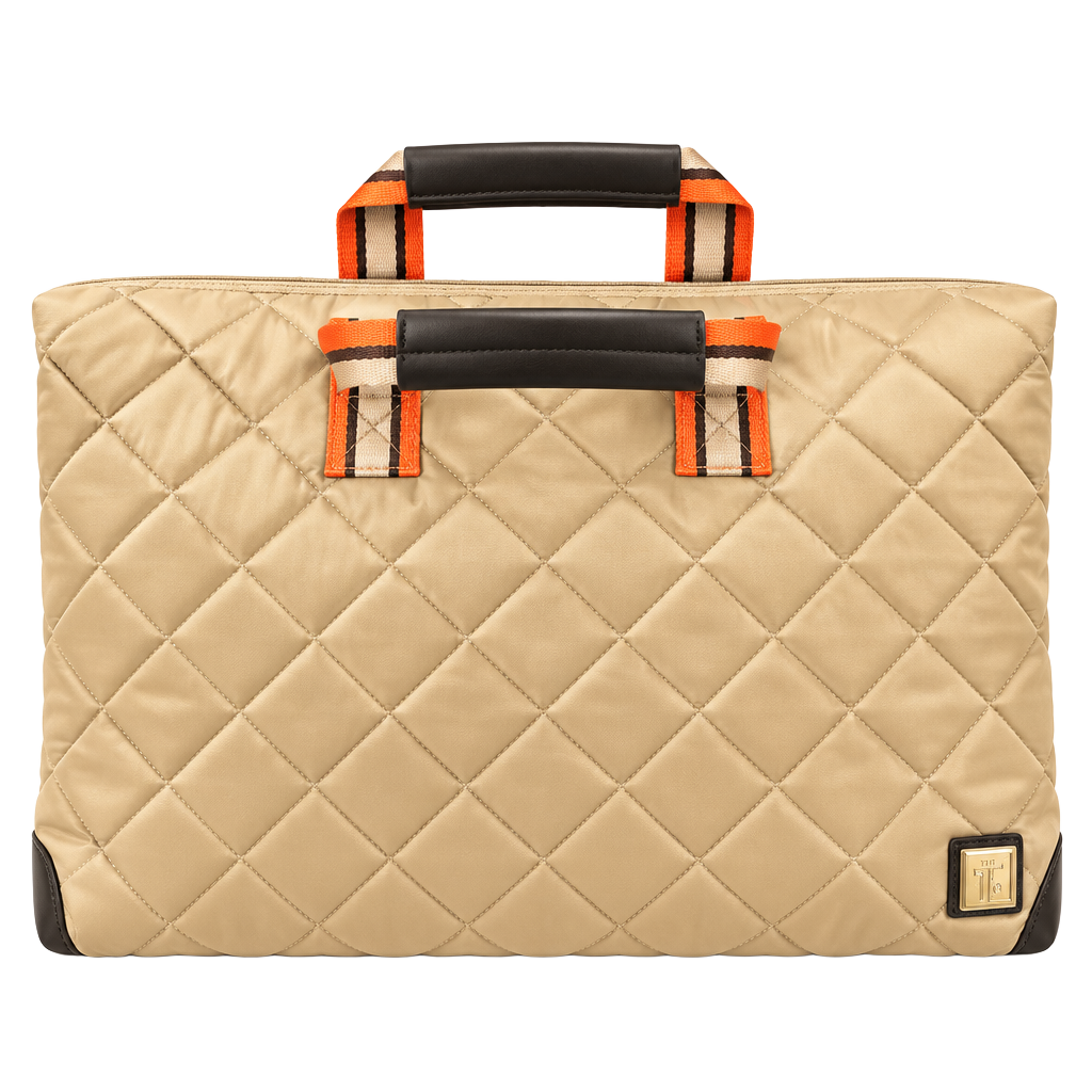 IHKwip The Getaway Duffle Bag Gold Quilted Nylon 1
