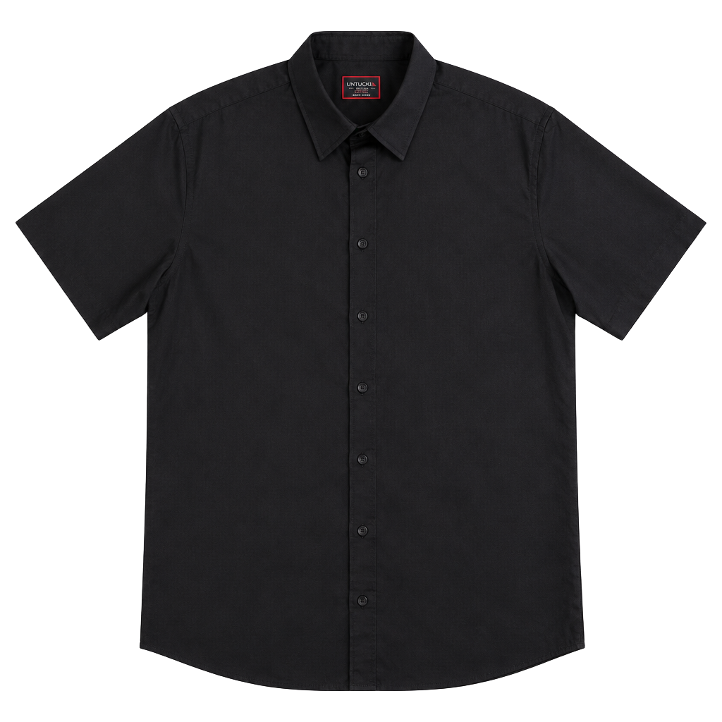 UNTUCKit Coufran Short-Sleeve Button Shirt XL Tall Regular Black 100% cotton 1