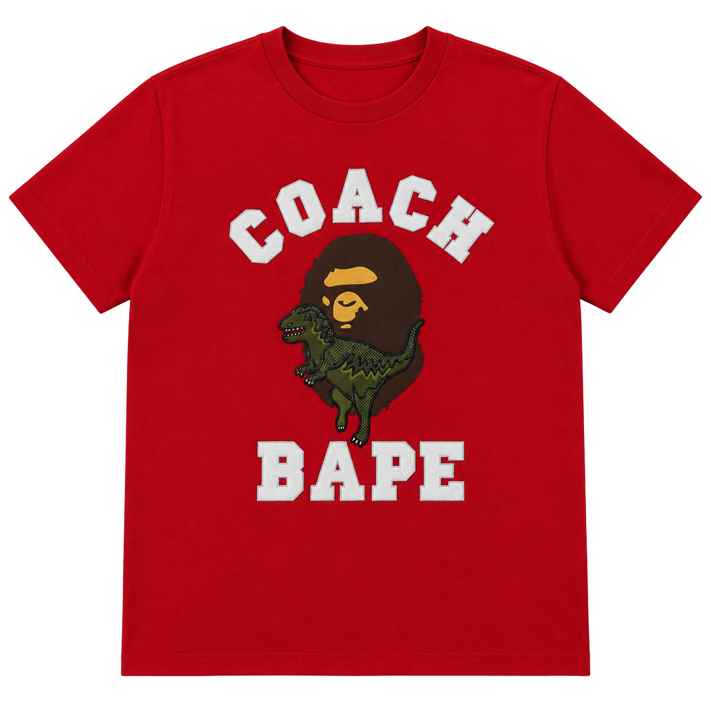 A Bathing Ape x Coach T-Shirt Red Graphic 1