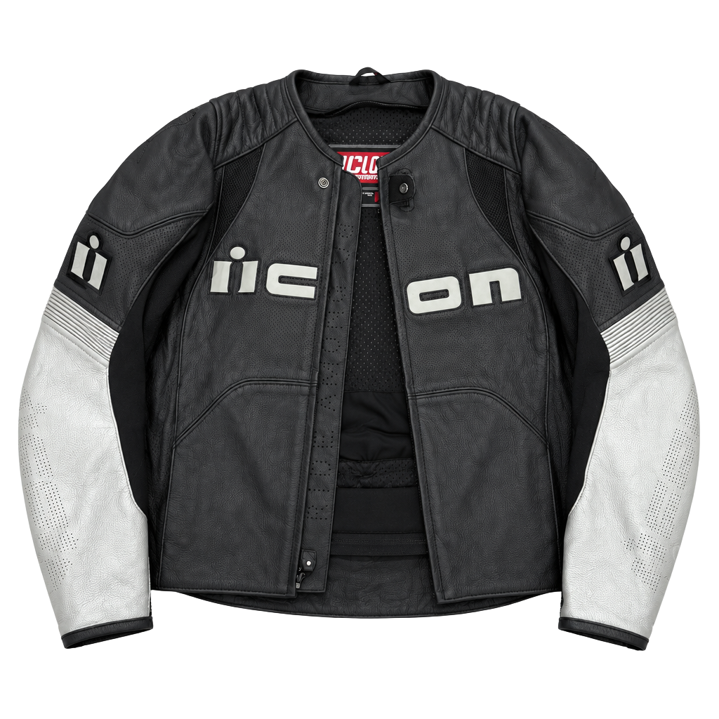Icon Overlord Motorcycle Jacket Size XL Black Leather 1
