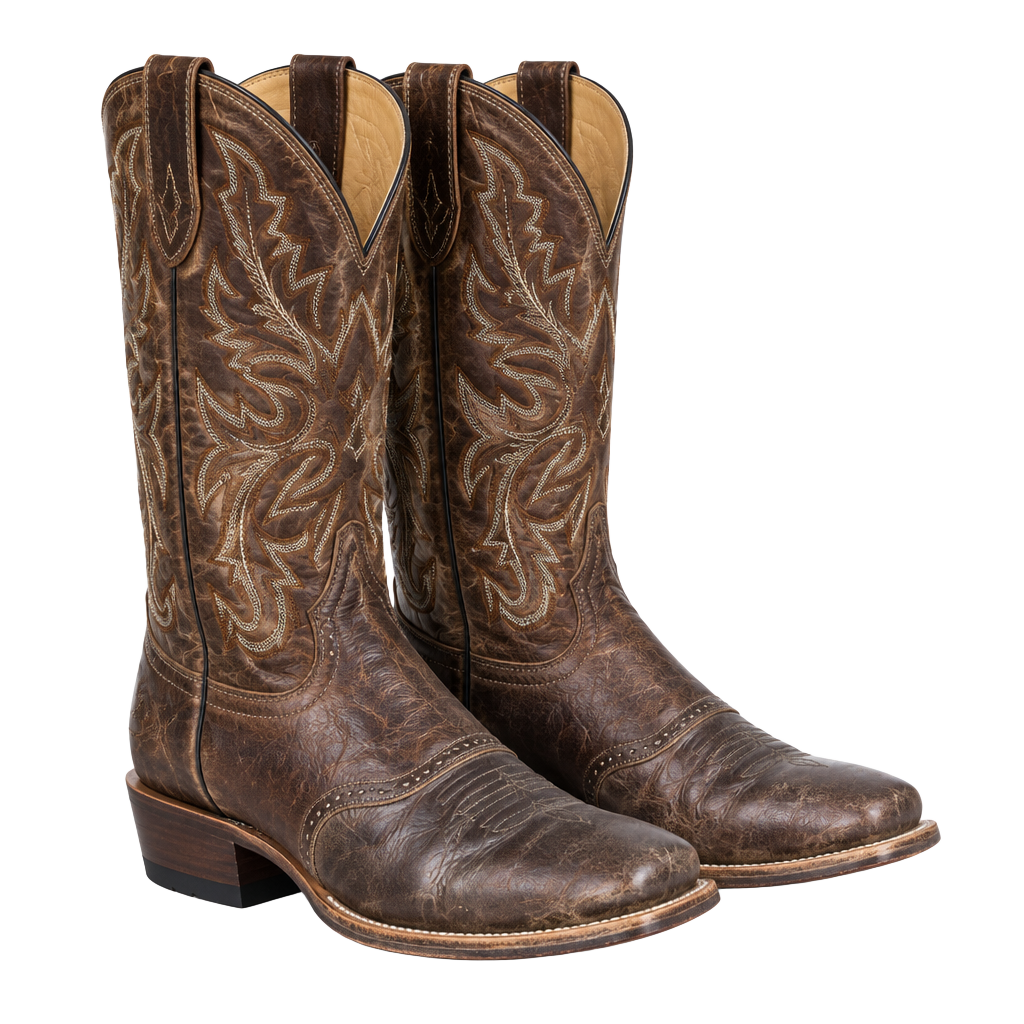 Ariat Brown Leather Western Cowboy Boots 1
