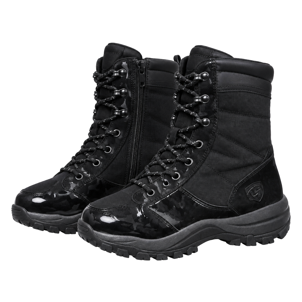 Galls Men's 8" High Gloss Side Zip Boots Black 1