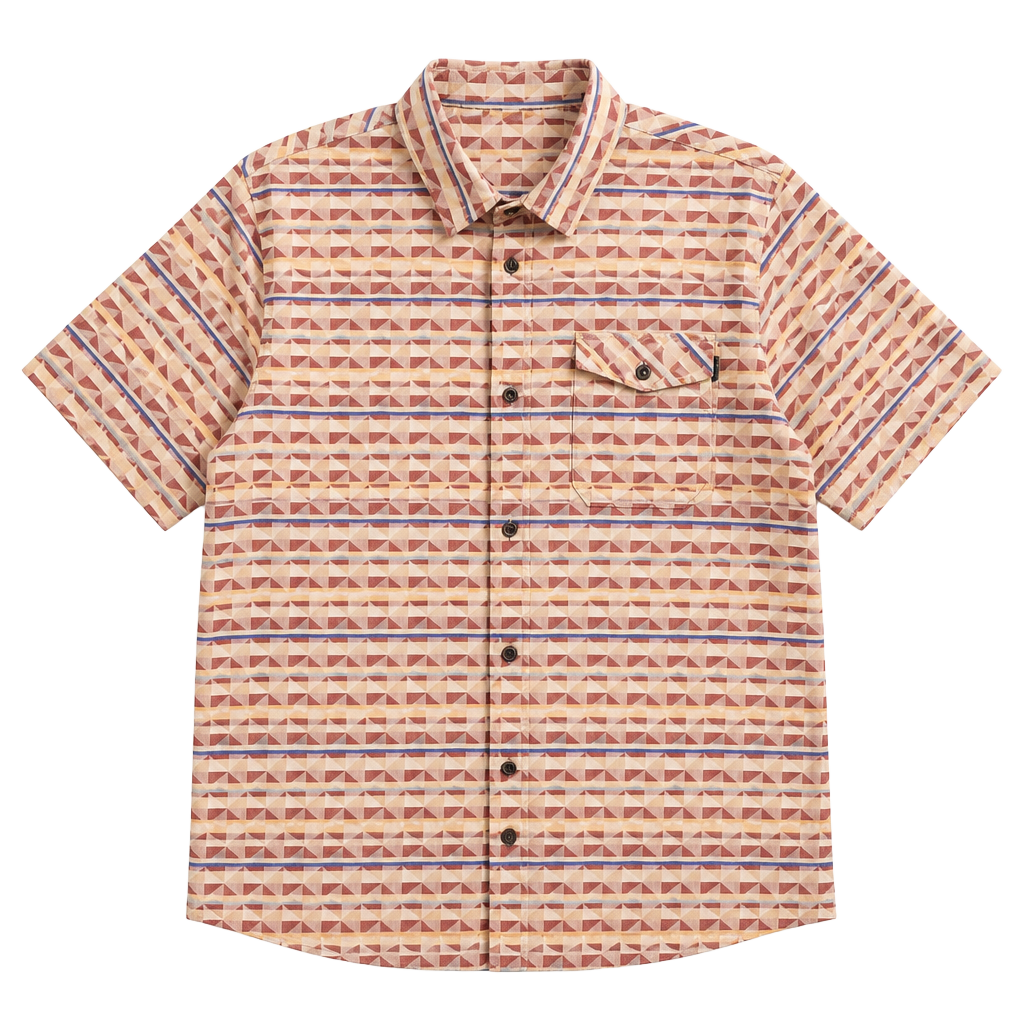 Howler Brothers Mansfield Shirt Short Sleeve Geometric Pattern XL 1