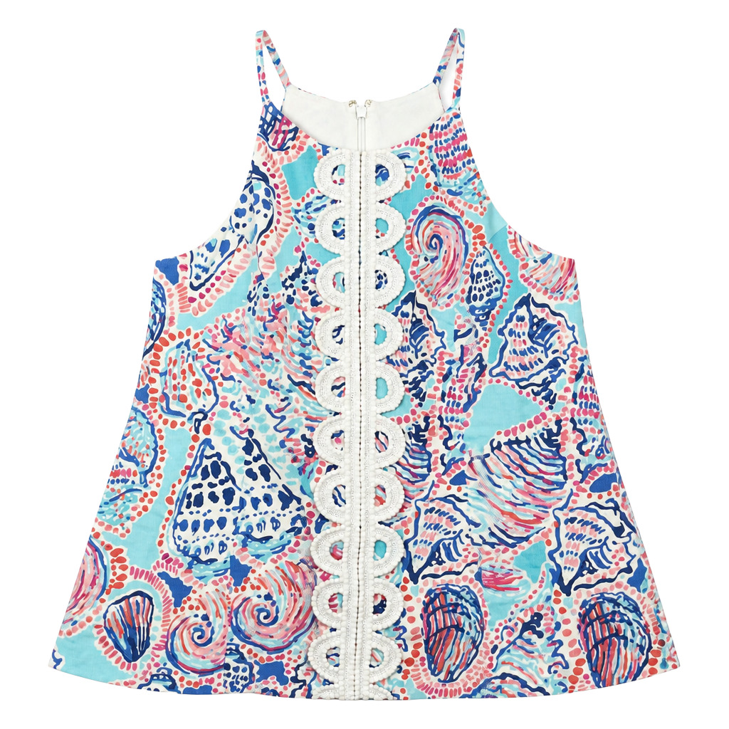 Lilly Pulitzer Tabbie Tank Top Shell Me About It Print Size 10 1