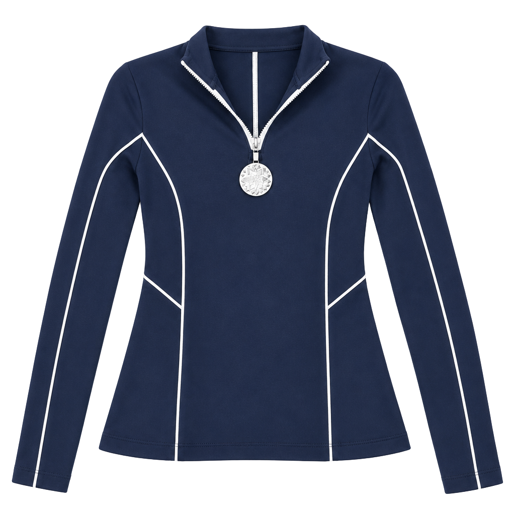 CALIA Tipped Cold 1/4 Zip Jacket Opulent Blue Small 1