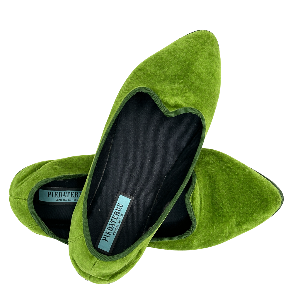 Piedaterre Venezia Green Velvet flats- Made in Italy 1