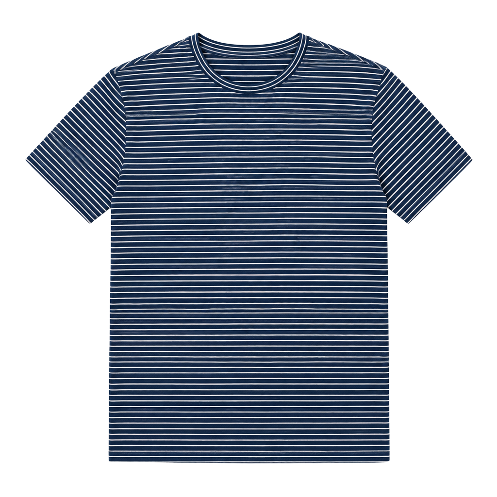 Reiss Striped T-Shirt Size L Navy Blue White Crewneck Short Sleeve 1