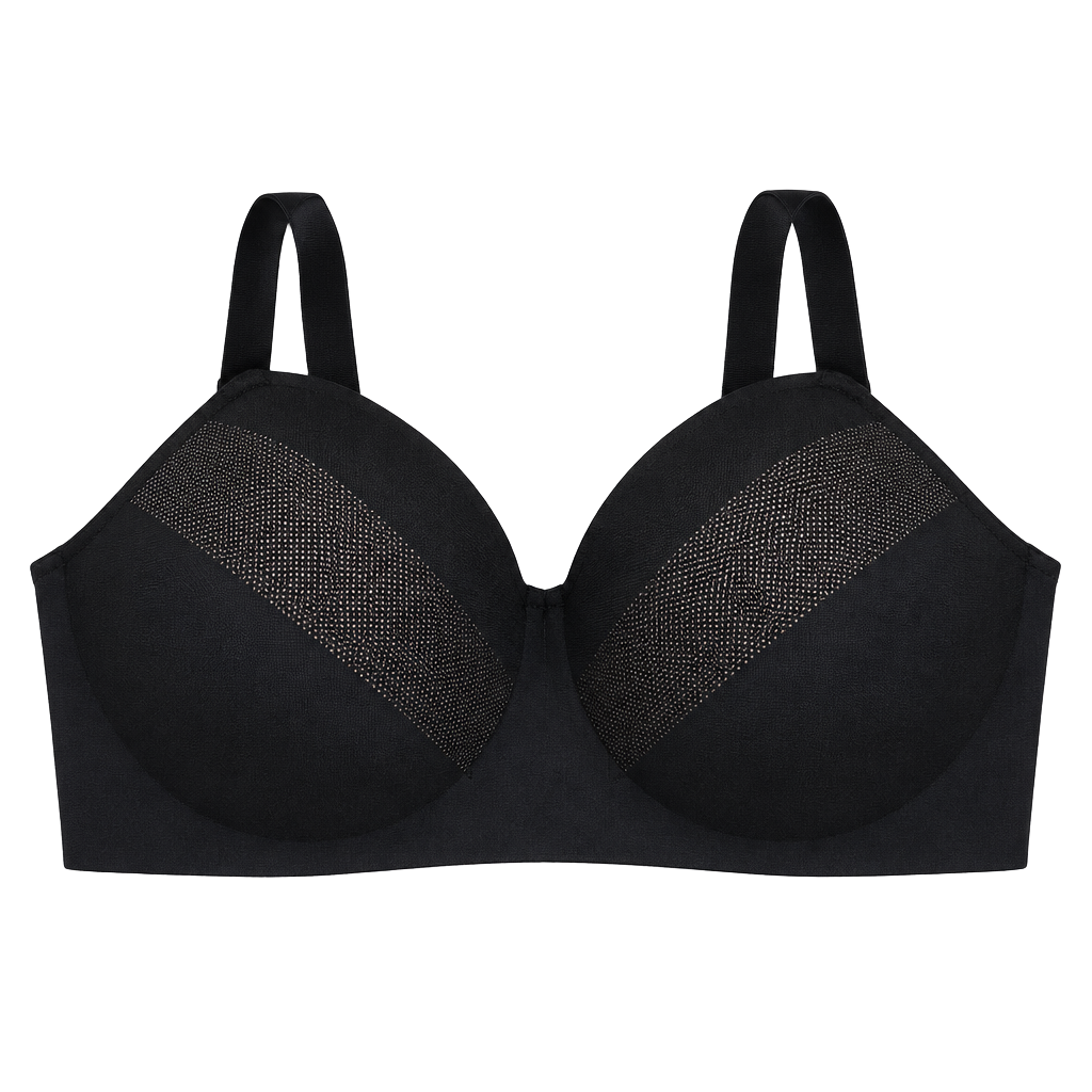 Honeylove Bra Size 36DD(E) Black Strapless Mesh Contour Support 1