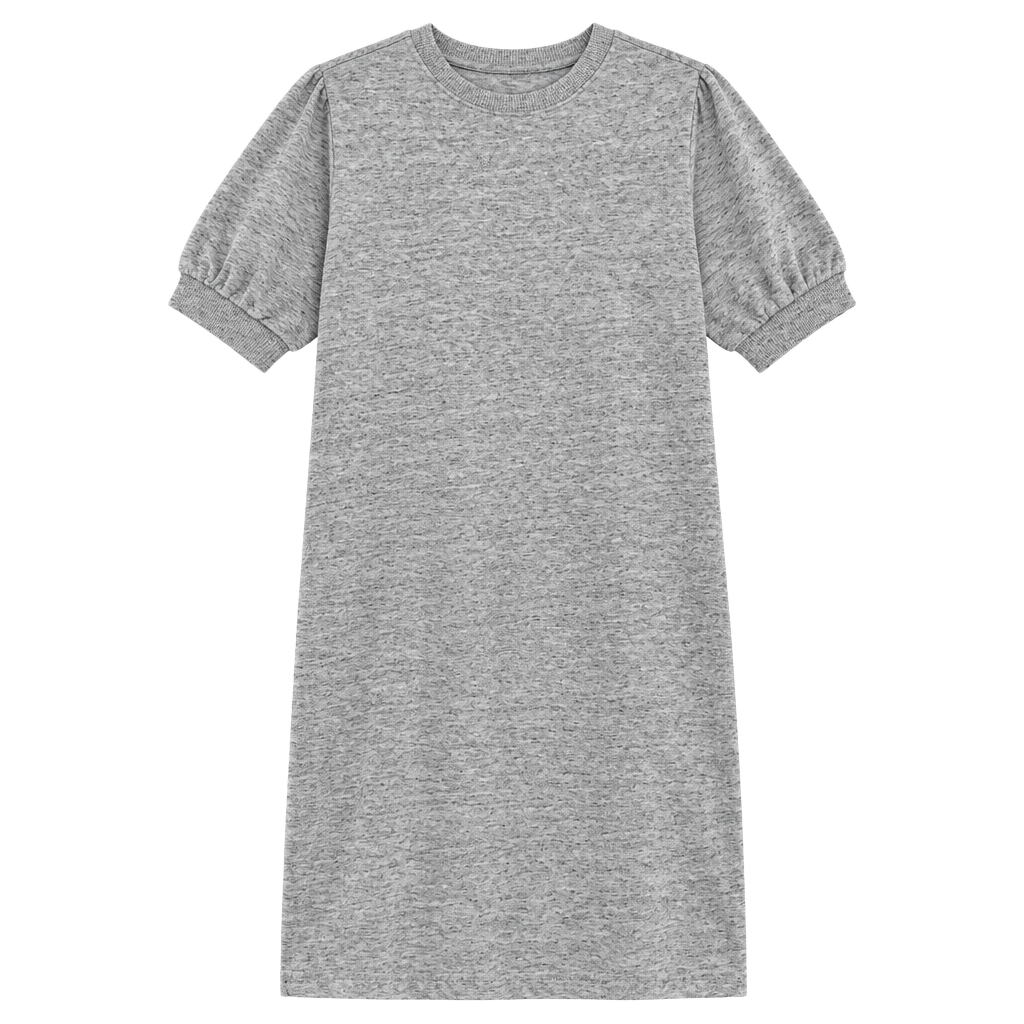 Free Assembly Puff Sleeve Dress Size XS Heather Gray Knit Short Sleeve 1