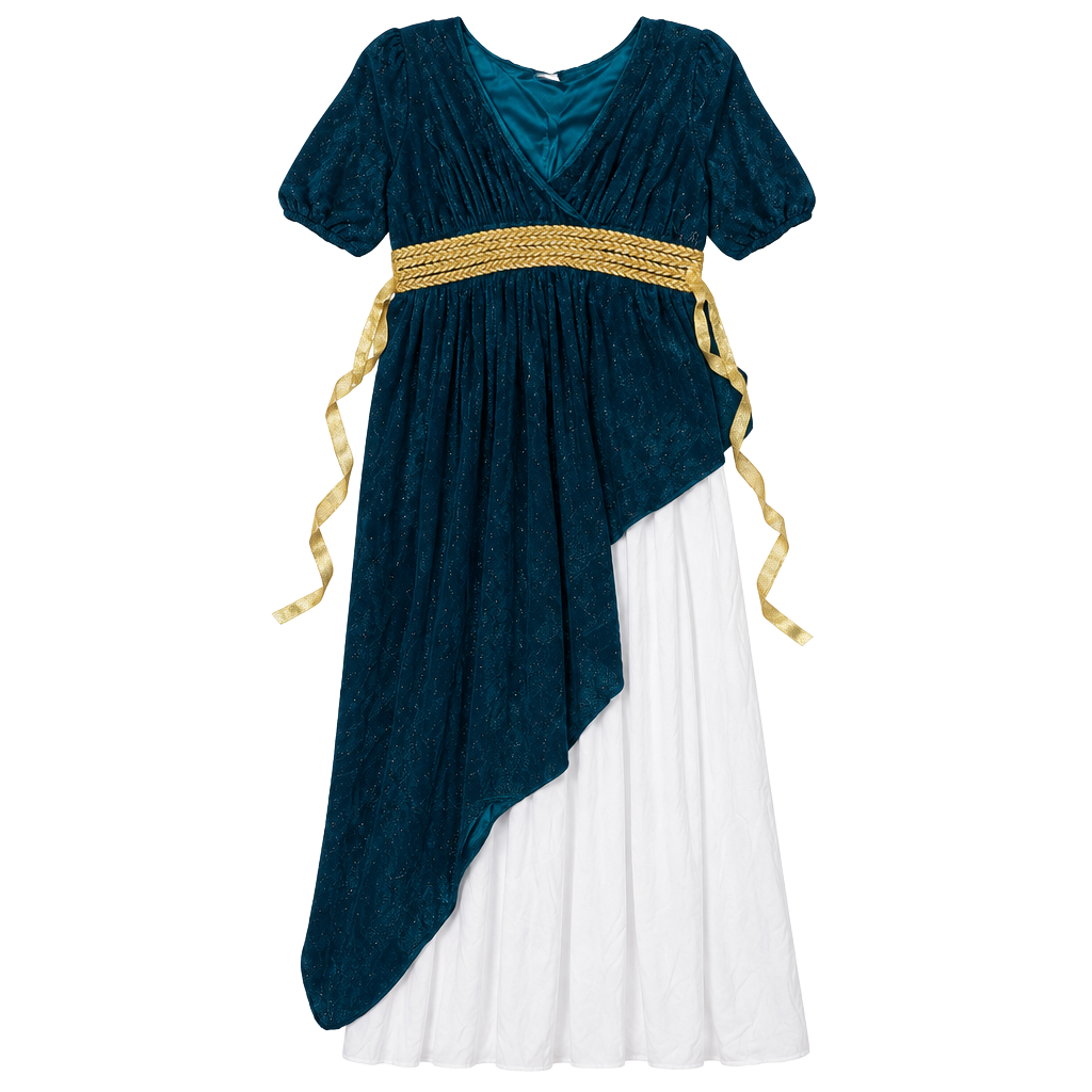Full Fantasy Athena Costume Size 2XL (22-24) Blue Gold White Dress 1
