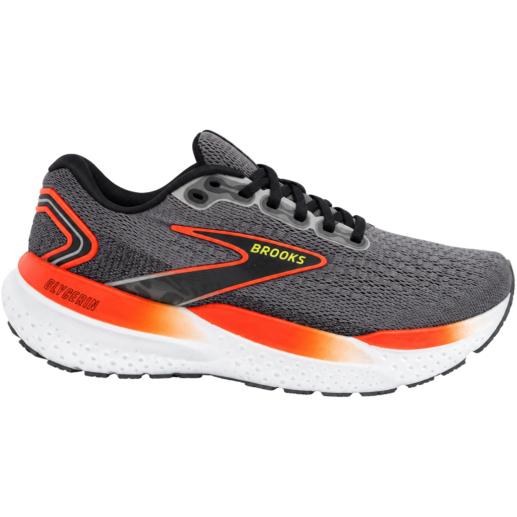 Brooks Glycerin 21 Grey Mandarin Red Running Shoes 1