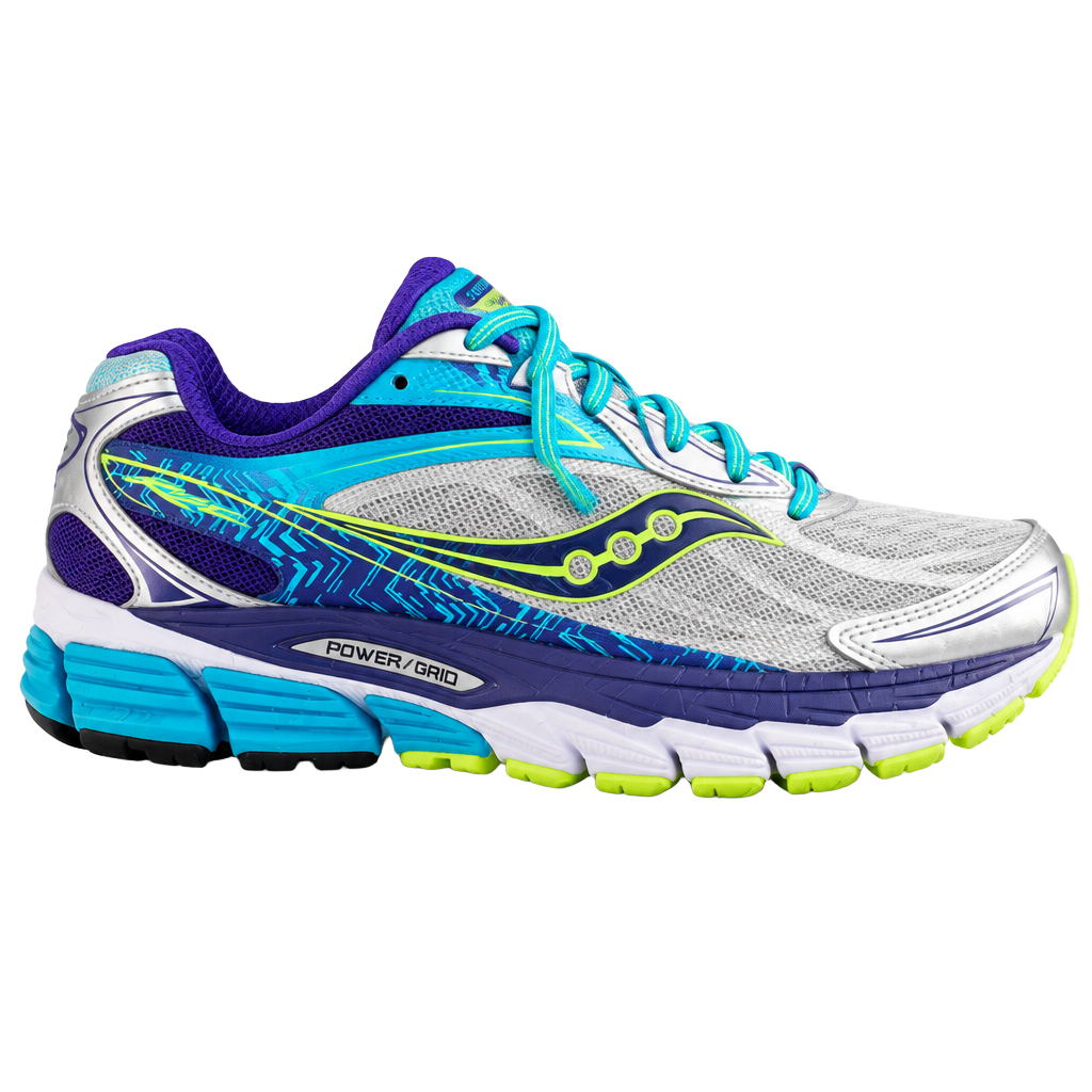 Saucony Ride 8 Size 8 .5 Silver Purple Blue Running Shoes 1