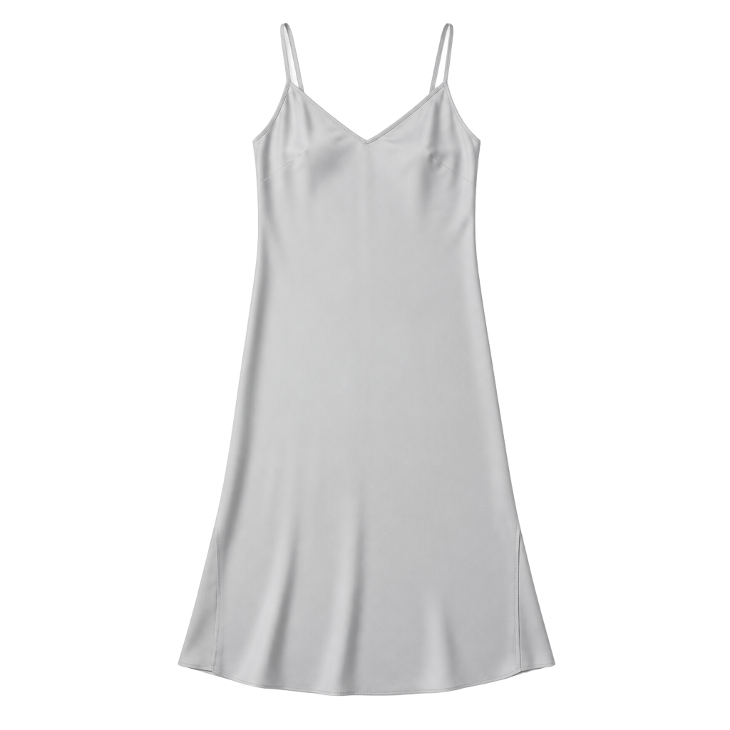 Unbranded Solid Satin Spaghetti Strap Midi Slip Dress 1