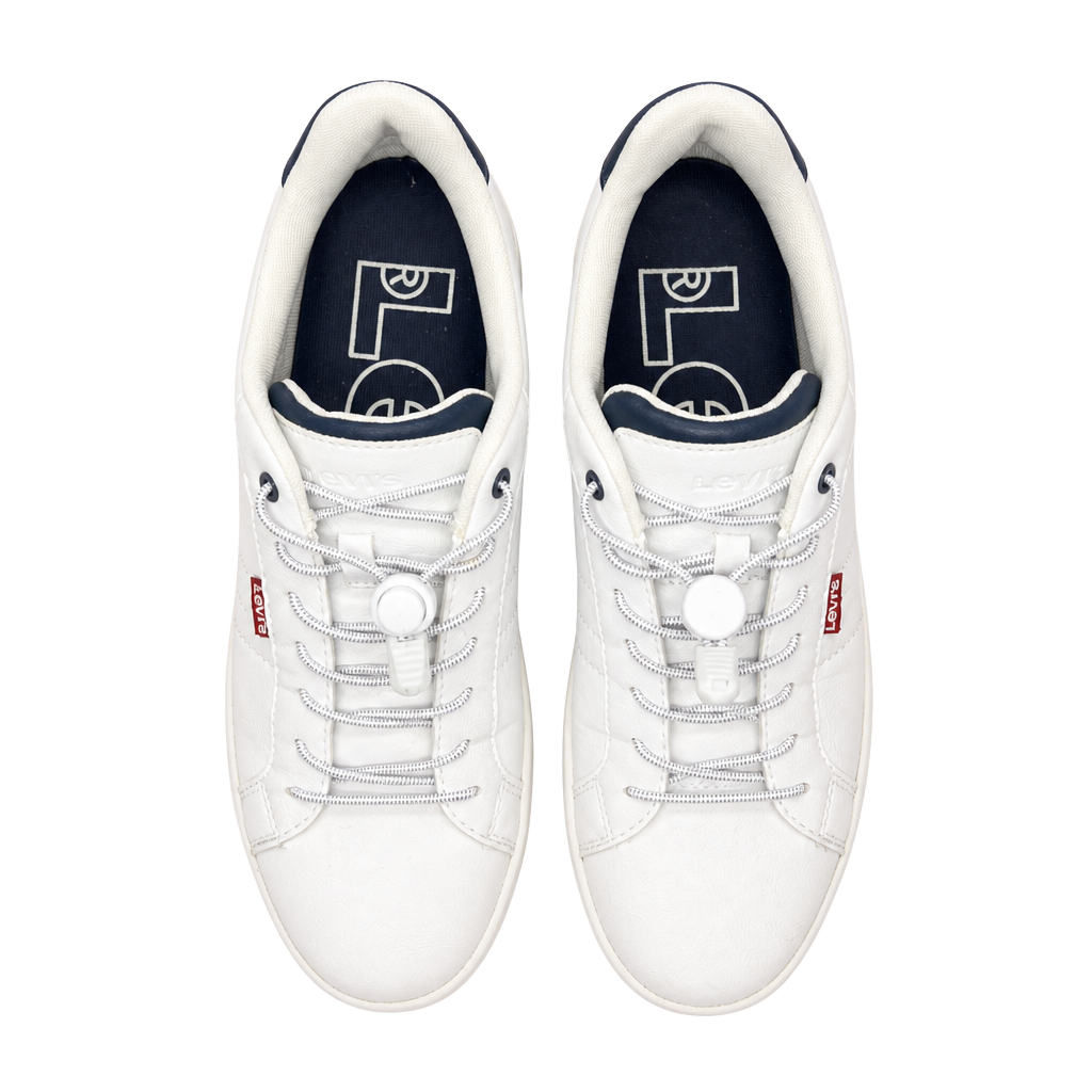 Levi's Men's Carson Synthetic Leather Casual Sneaker White Navy Red 1