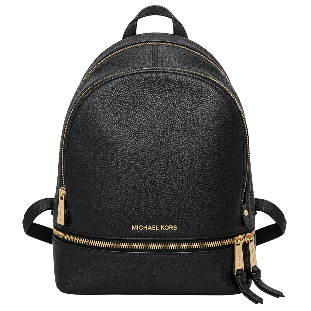 Michael Kors Rhea Zip Backpack Large Navy Pebble Leather 1