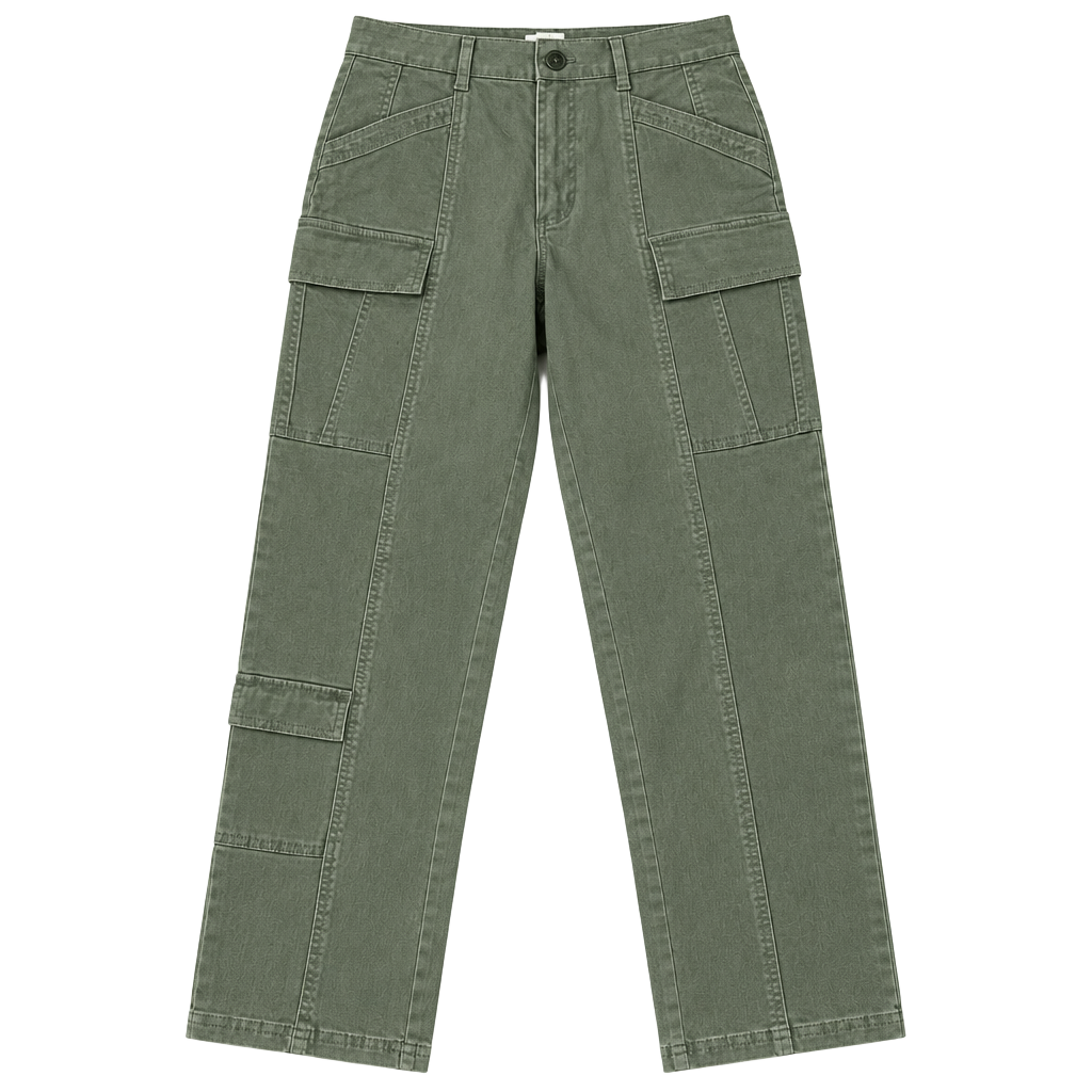 H&M Cargo Pants Size 4 Green Utility Workwear 1