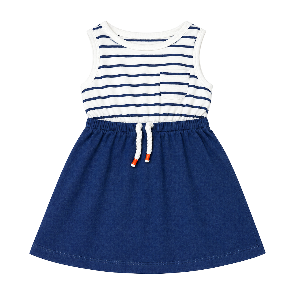 Carter's Striped Dress Size 9M Blue White Tank Sundress 1