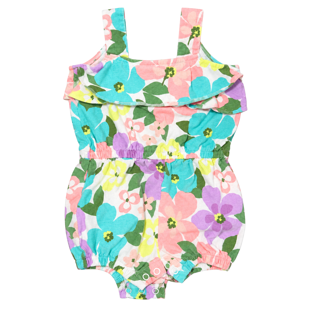 Carter's Floral Tank Romper Size 9M Multicolor 1