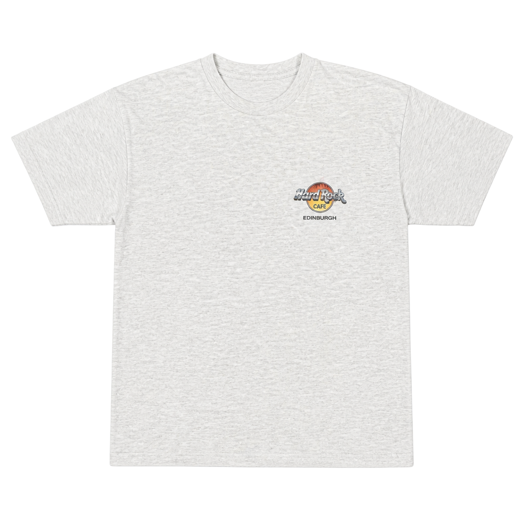 Vintage 2000 Hard Rock Cafe Edinburgh Gray Short Sleeve T-Shirt Music Size L 1
