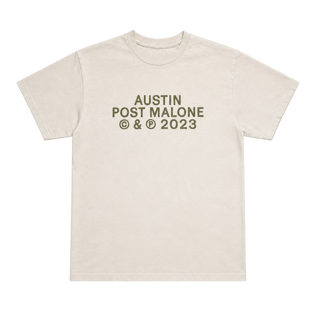 Post Malone Shirt Beige 2023 Tour Dates Austin Concert T-Shirt Size M Preowned 1