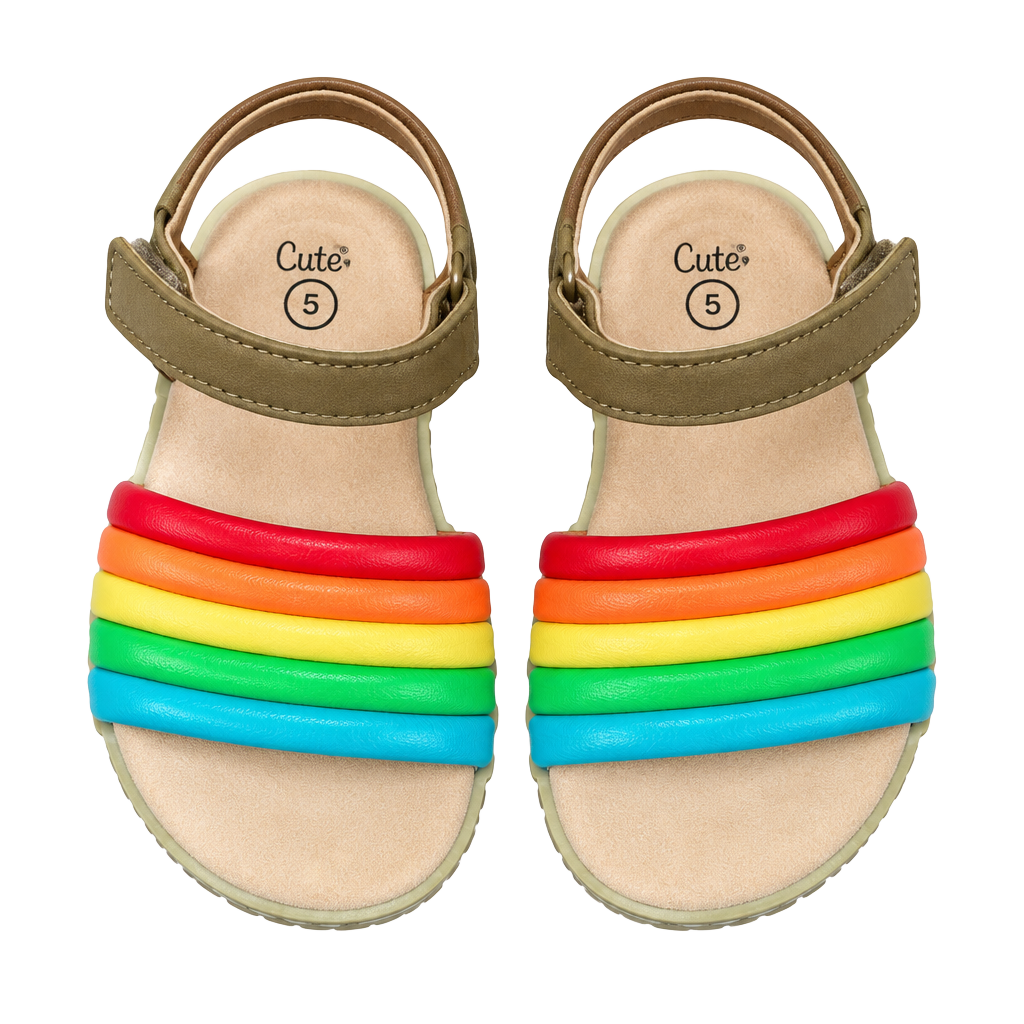 Cat & Jack Rainbow Sandals Size 5 Toddler Girls 1