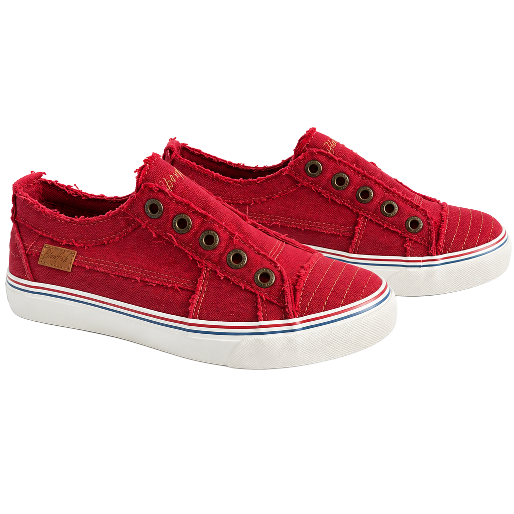 Blowfish Malibu Women’s Red Canvas Slip-On Sneakers 1