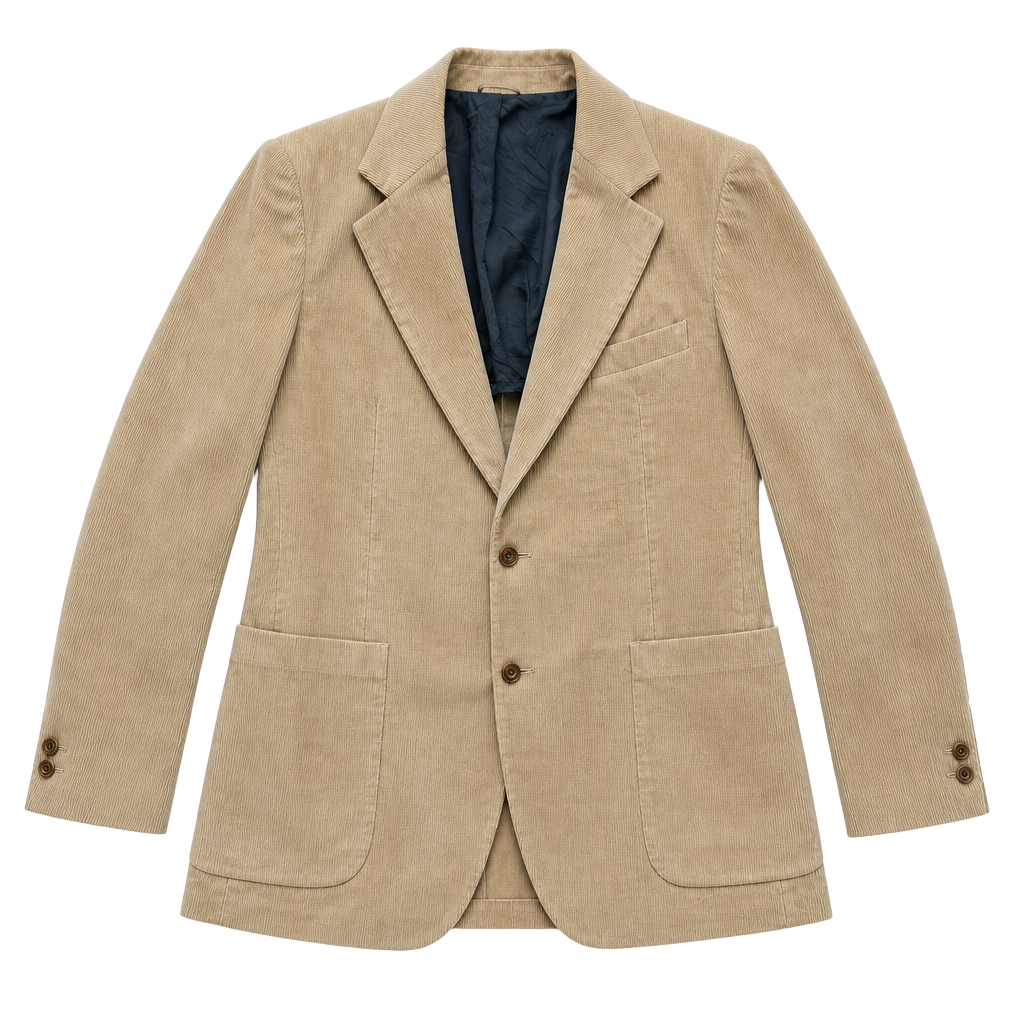 Vintage Tan Corduroy Blazer Jacket with Patch Pockets Mens M 1