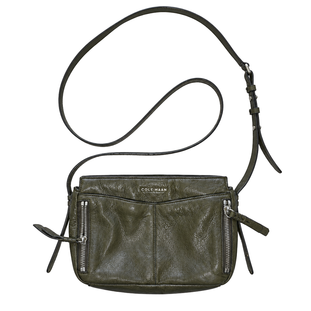 Cole Haan Olive Green Leather Crossbody Bag 1