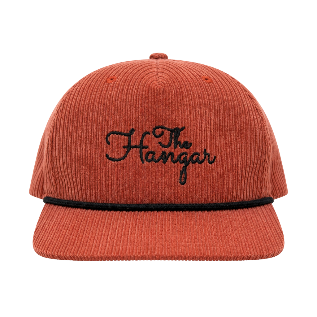 You Know The Hangar Hat Orange Corduroy Snapback 1