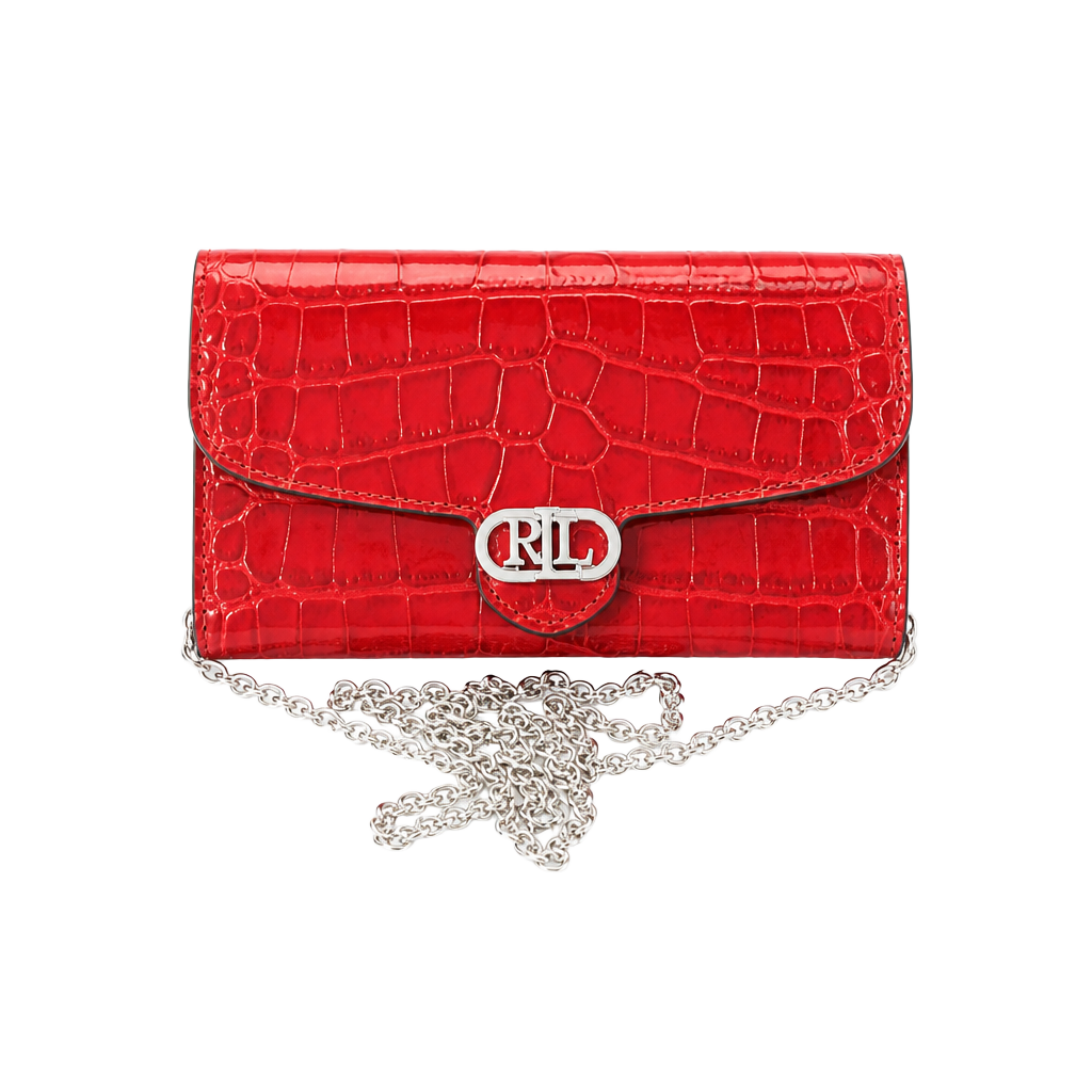 Ralph Lauren Red Croc Embossed small Adair Crossbody Bag NEW W/tags 1