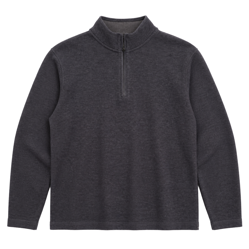 Eddie Bauer Quarter-Zip Pullover Size 2XL Dark Gray Marled Mock Neck 1