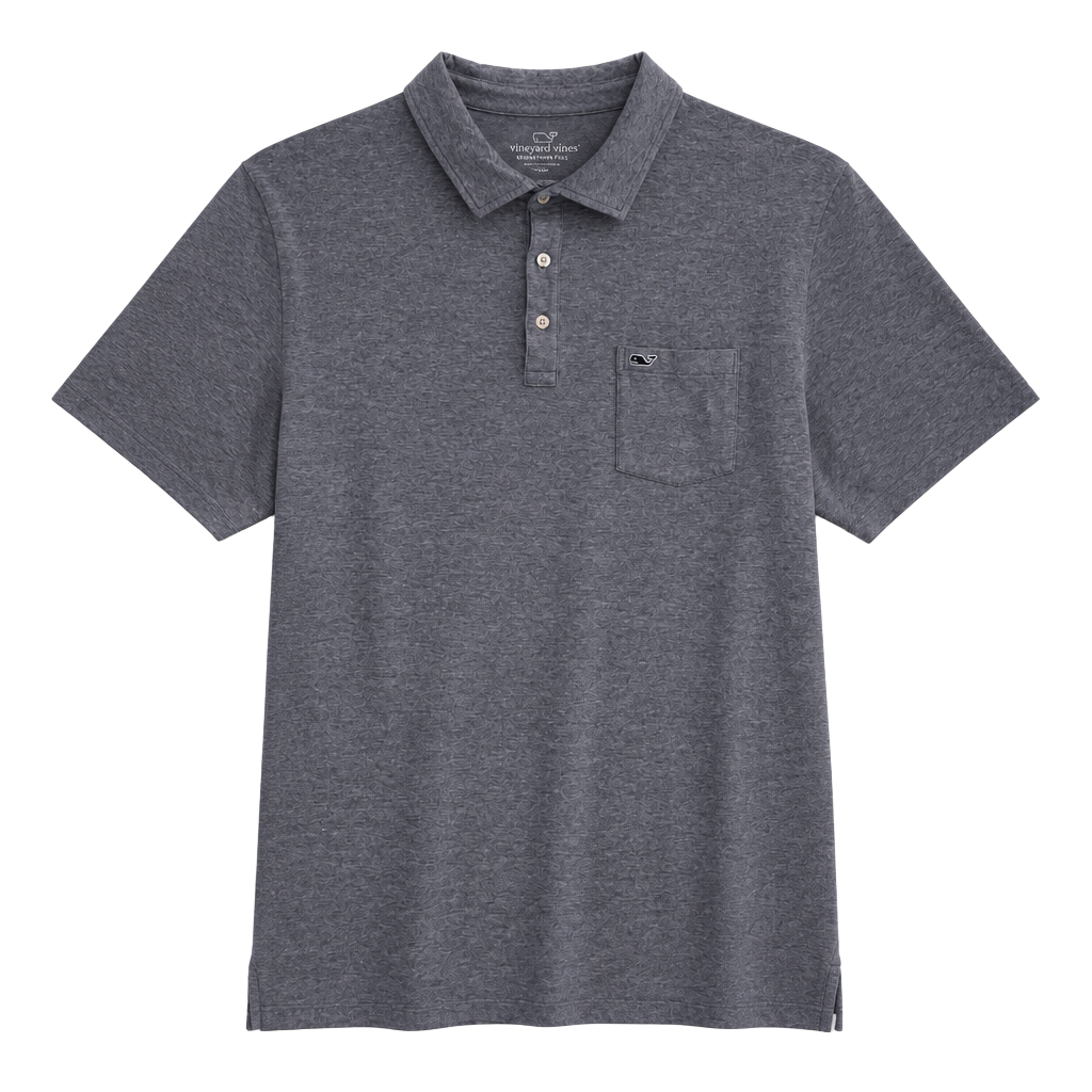 vineyard vines Edgartown Polo Size XXL Gray Pocket Pima Cotton Blend 1