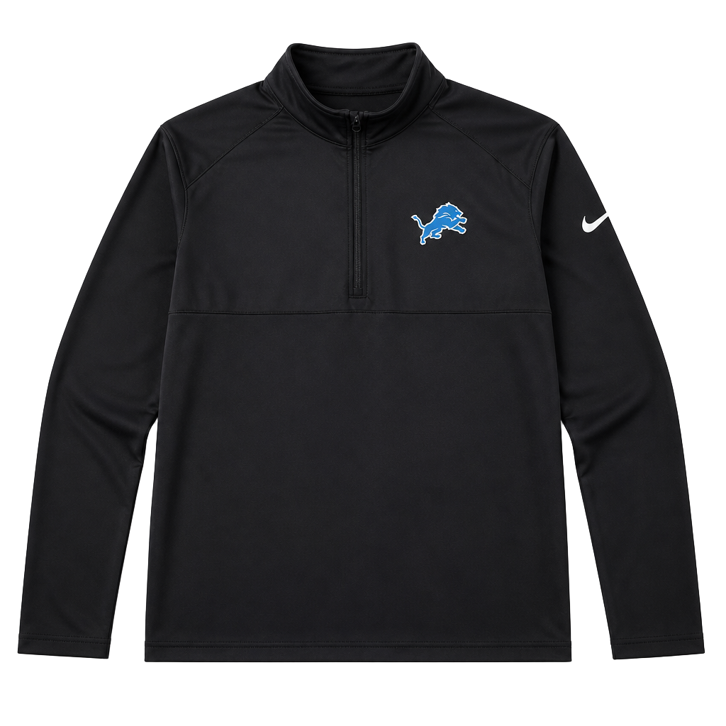 Nike Detroit Lions NFL Dri-FIT Half-Zip Pullover Jacket Black 1