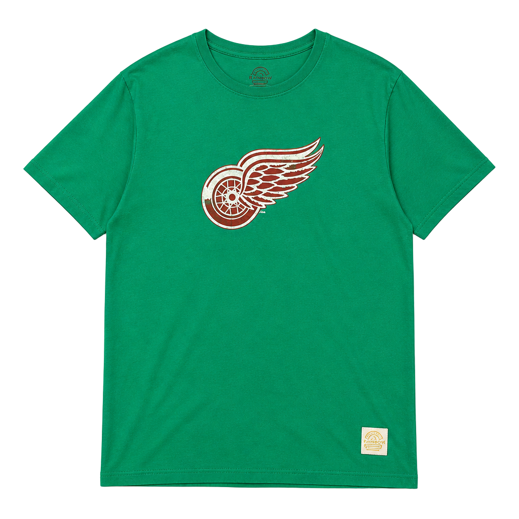 Reebok Detroit Red Wings Retro Sport T-Shirt Size 2XL Green 1