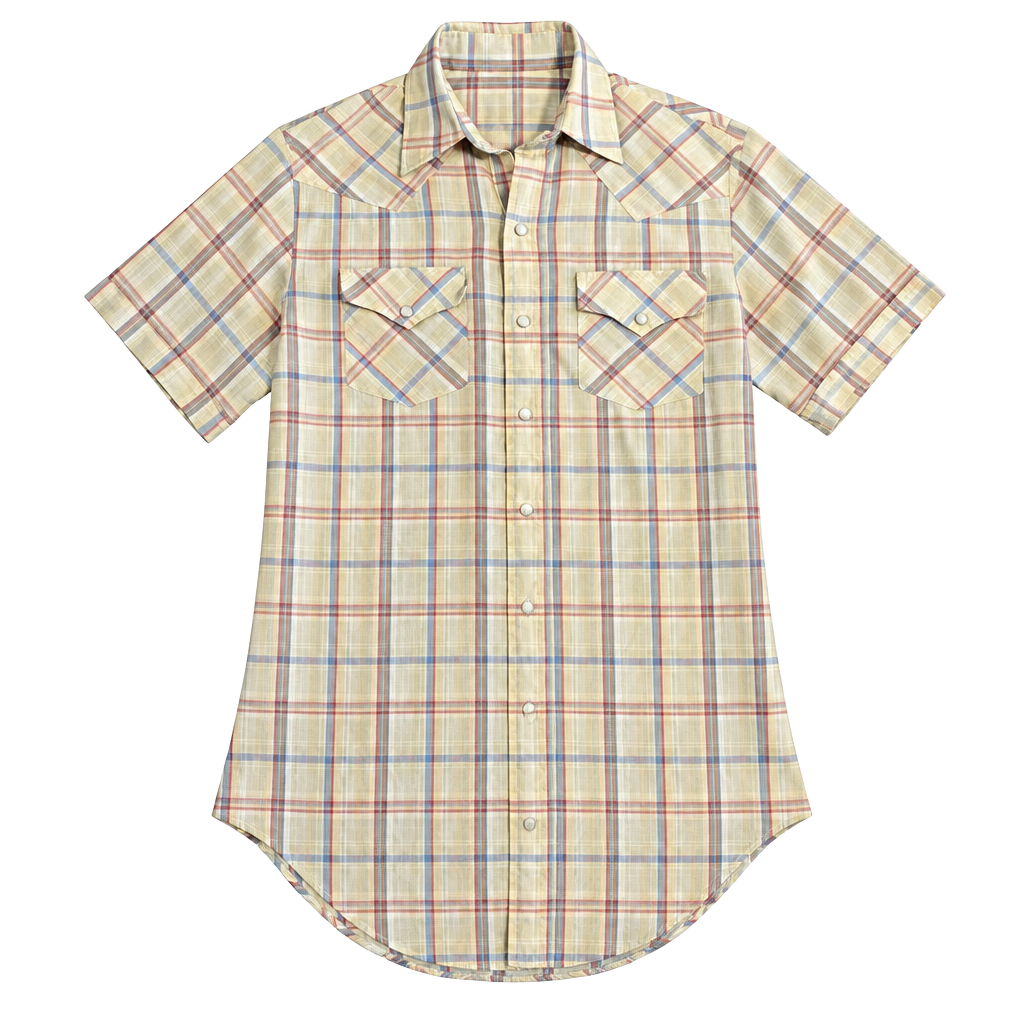 Sheplers Western Shirt Size 15.5 Plaid Short Sleeve Pearl Snap 1
