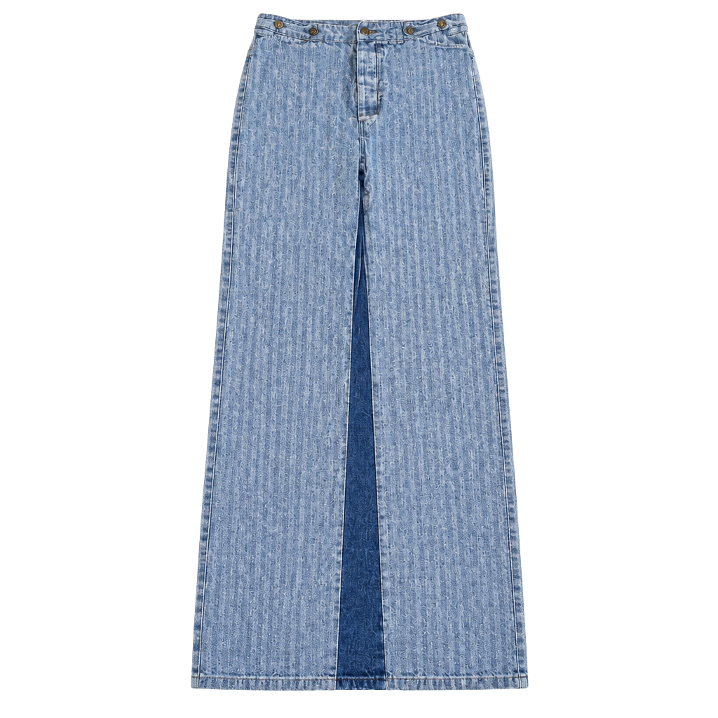 Frontier Classics Herringbone Denim Pants Size 38 Blue 1