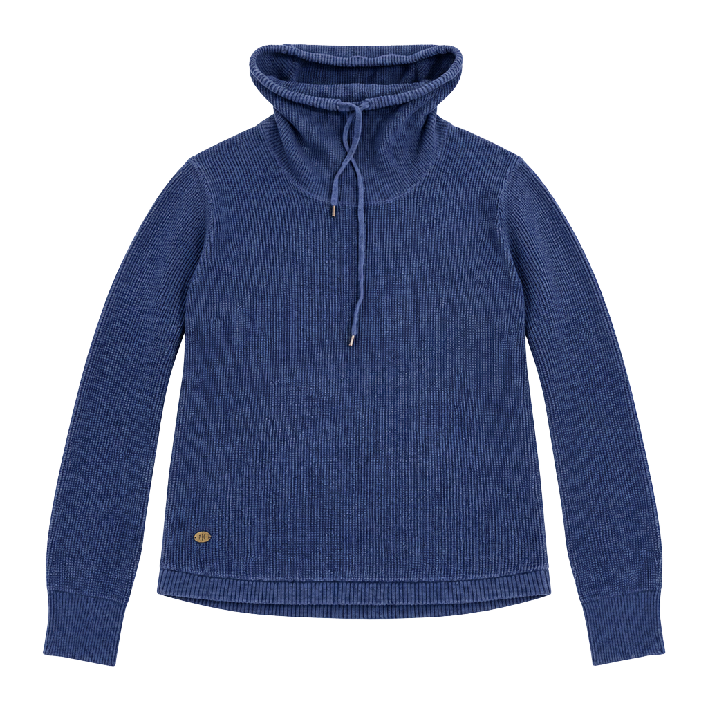 Lauren Ralph Lauren Blue Ribbed Cowl Neck Sweater 1