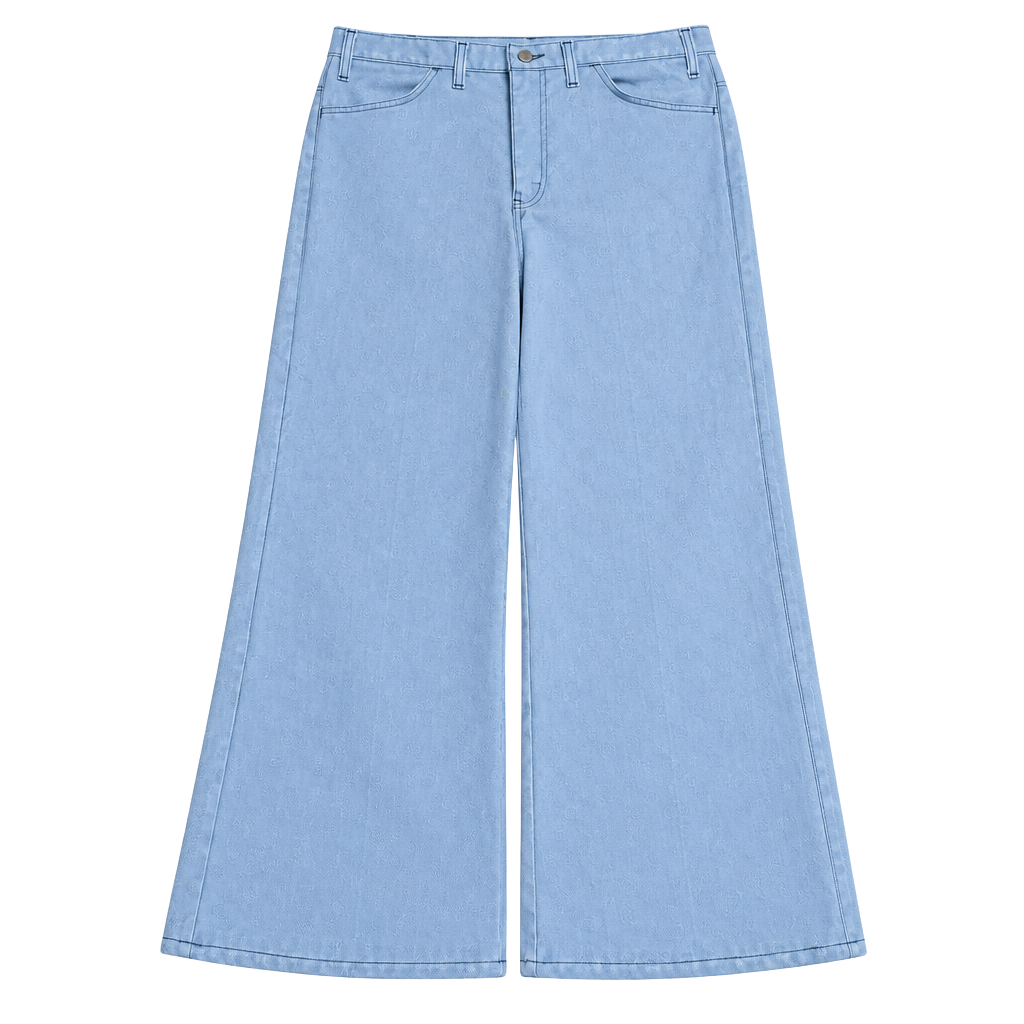 Vintage Montgomery Ward Light Blue Denim Flare Jeans 1