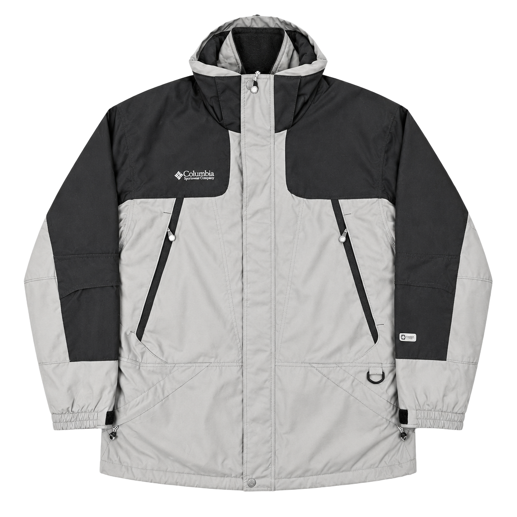 VTG Columbia Sportswear Gray Interchange Fleece Lined Winter Jacket Men's XL 1