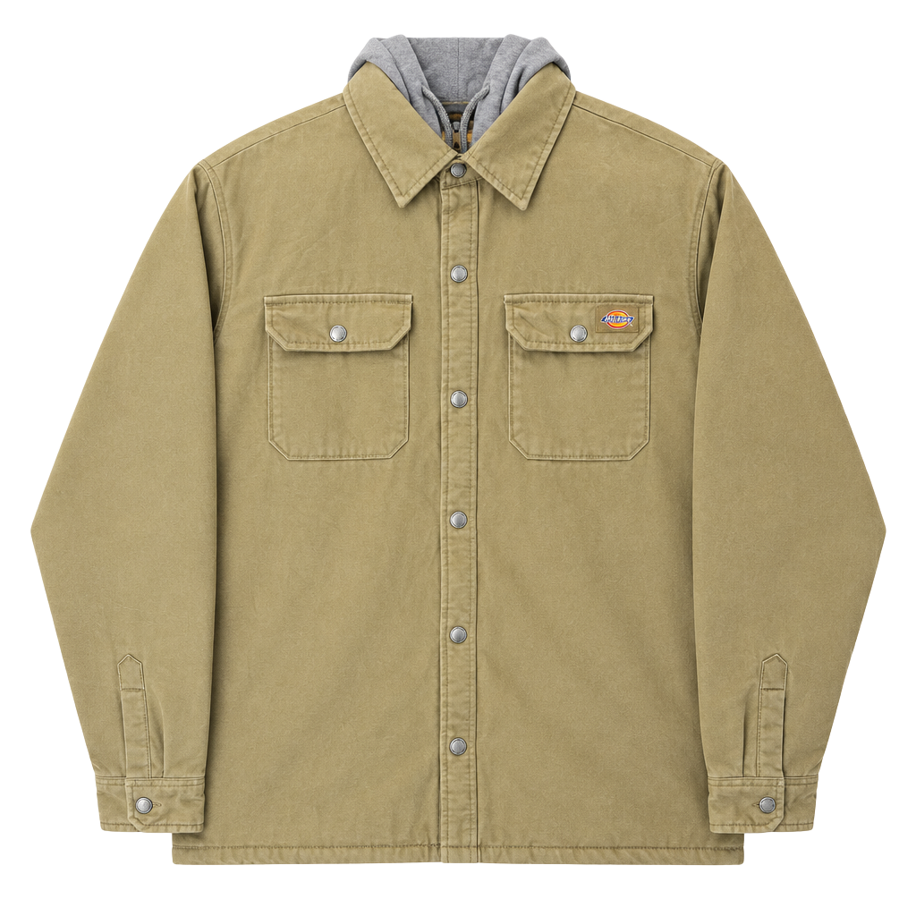 Vintage Dickies Brown Canvas Quilted Lined Hooded Work Jacket Men's Size 2XL 1