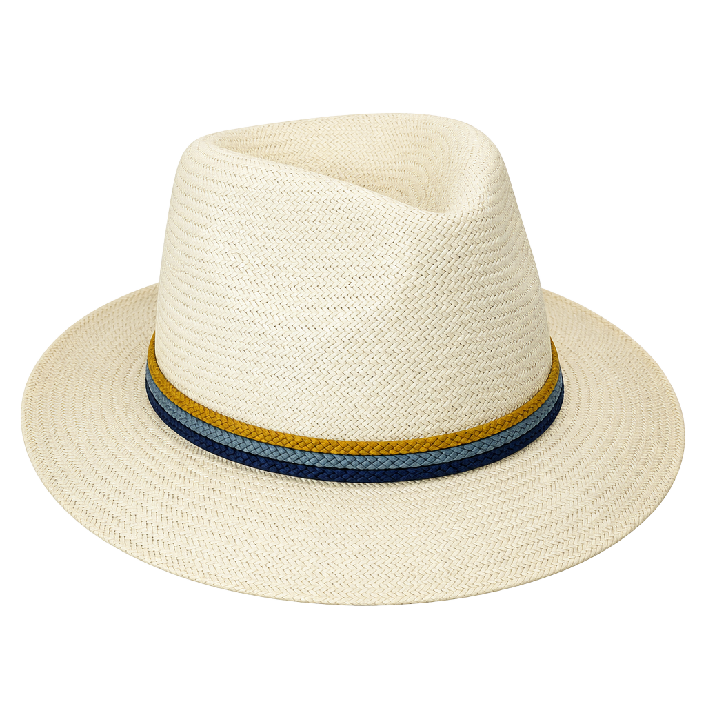 Stetson Straw Fedora Hat Size 7 1/8 Made In USA 1