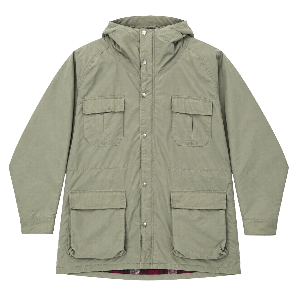 VTG LL Bean Jacket Mens XL Gray Baxter State Wool Lined Parka 80s USA Hooded 1