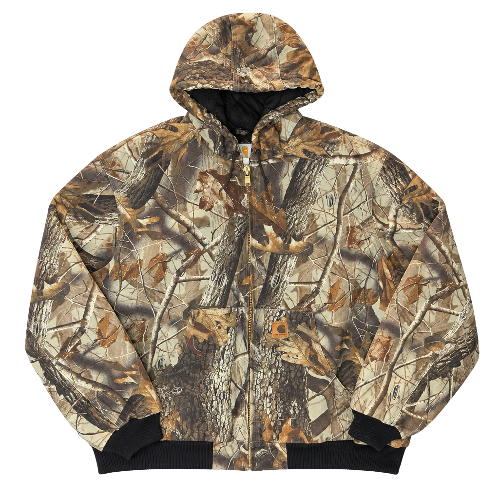 Vintage Carhartt J143 CMO Realtree Hardwoods Camo Thermal-Lined Jacket Mens 2XL 1