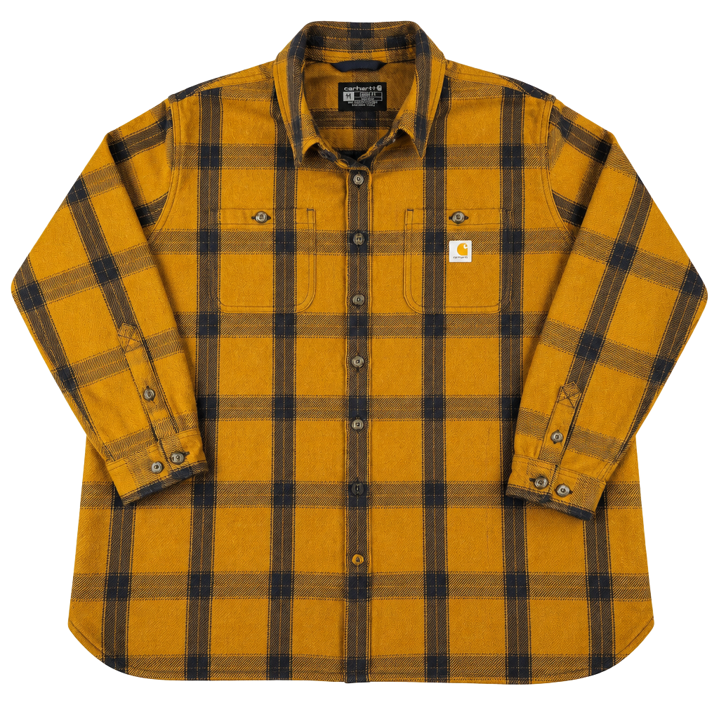 Carhartt Plaid Flannel Shirt Size XXL Loose Fit Brown 1