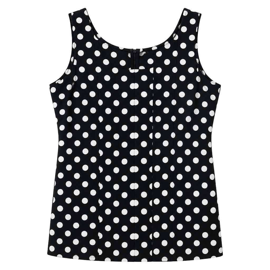 Ronni Nicole Polka Dot Dress Size 24W Black White Sleeveless Scoop Neck 1