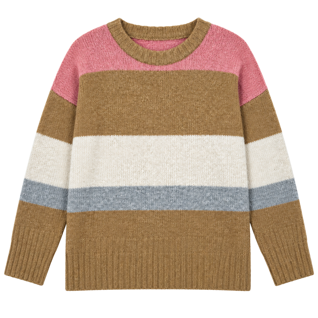 Topshop Colorblock Striped Crewneck Sweater Size US 4-6 UK S Multicolor 1