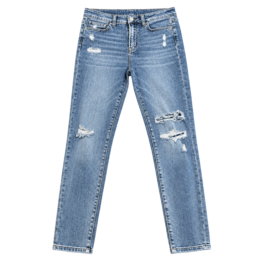 Women’s Mica Denim Light Blue Ripped Distressed High Rise Stylish Size 28 1