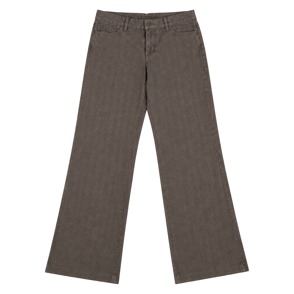 Y2K Vintage Riders By Lee Flared Trousers Brown Herringbone 1