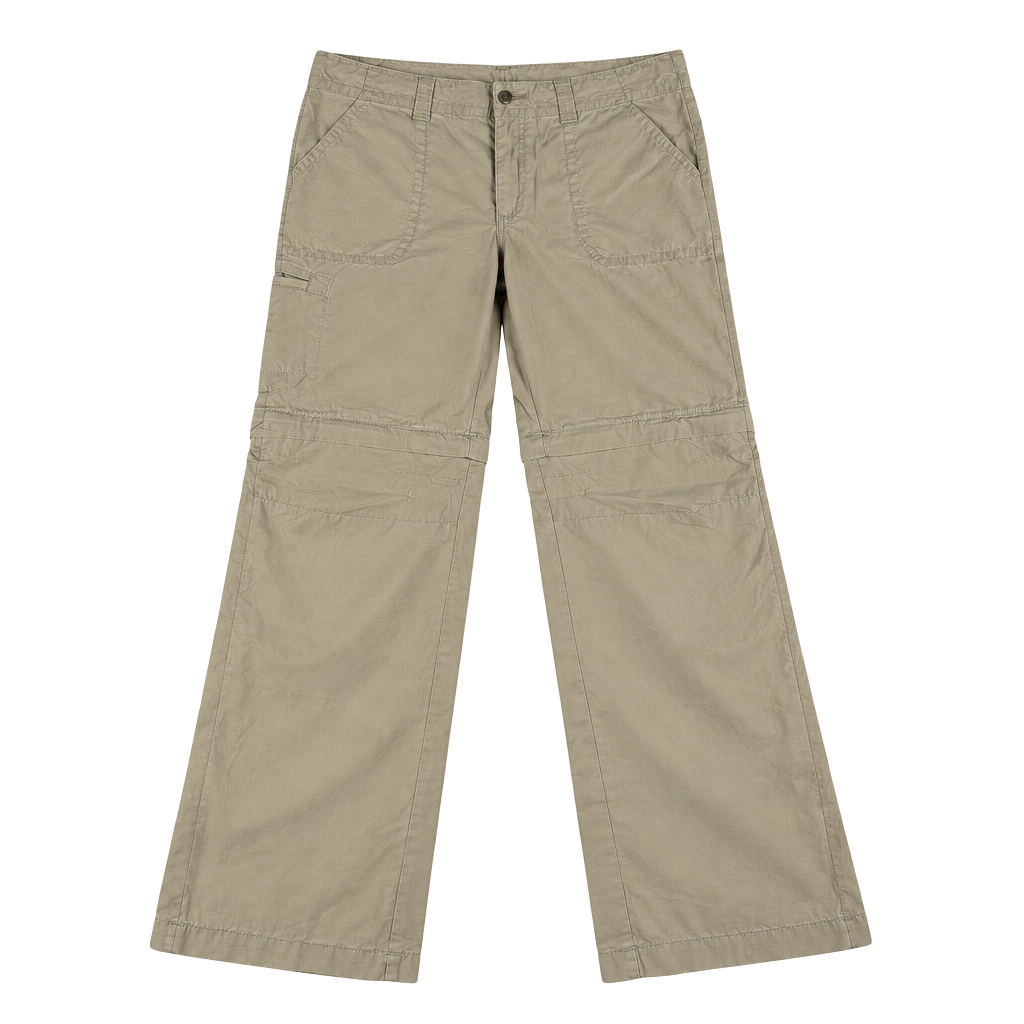 Women’s Eddie Bauer Convertible Hiking Pants Size 12 Tan Cargo Zip-Off 1