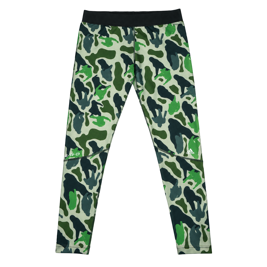 Adidas N.E.R.D Techfit Leggings Size L Green Camo Climalite 1